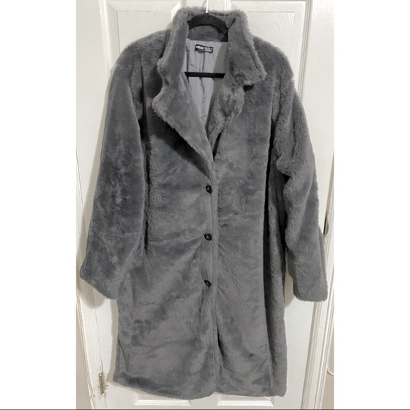 Label Neck Button Up Teddy Coat NWOT - Picture 3 of 8